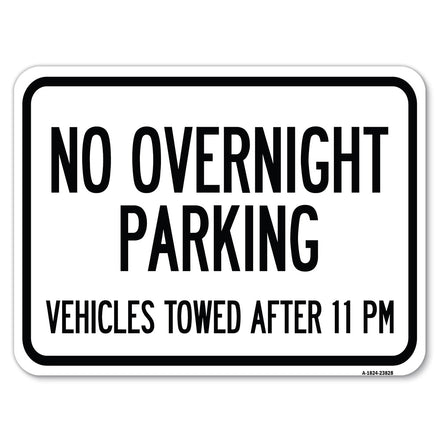 No Overnight Parking, Vehicles Towed After 11 Pm (K2-1030)