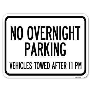 No Overnight Parking, Vehicles Towed After 11 Pm (K2-1030)