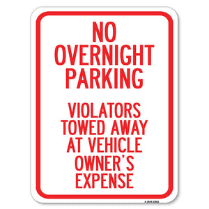 No Overnight Parking Violators Towed Away at Vehicle Owner's Expense