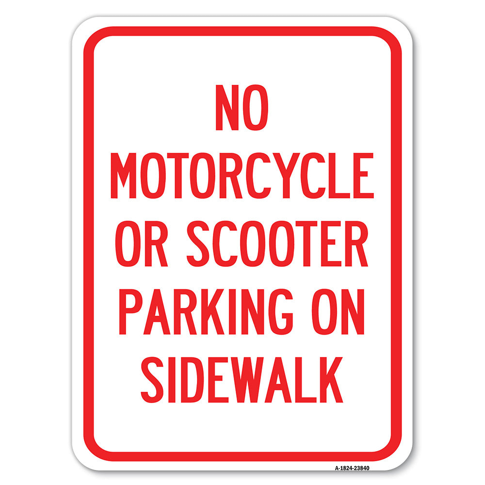 No Motorcycle or Scooter Parking on Sidewalk