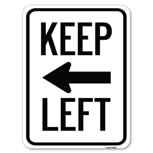 Keep Left Sign (Left Arrow)