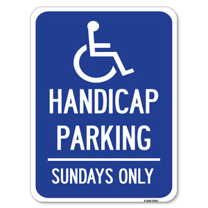 Handicapped Parking - Sundays Only (With Graphic)