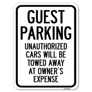 Guest Parking, Unauthorized Cars Will Be Towed Away at Owner's Expense