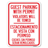 Guest Parking with Permit Violators Will Be Towed - Estacionamento De Visita Con Permiso Coches Sin Permiso Seran Remolcados