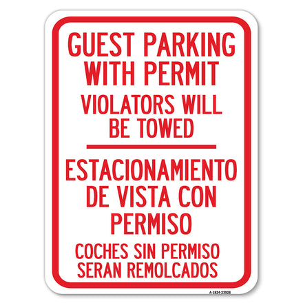 Guest Parking with Permit Violators Will Be Towed - Estacionamento De Visita Con Permiso Coches Sin Permiso Seran Remolcados