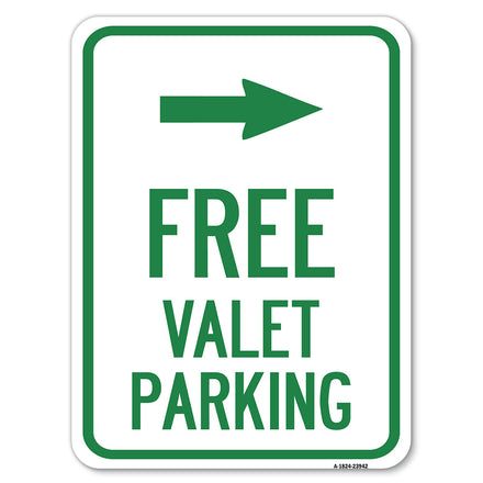 Free Valet Parking with Right Arrow