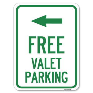 Free Valet Parking with Left Arrow
