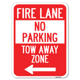 Fire Lane, Tow-Away Zone with Left Arrow
