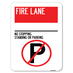 Fire Lane - No Stopping, Standing or Parking (With No Parking Symbol)