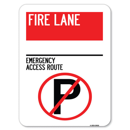 Fire Lane - Emergency Access Route (With No Parking Symbol)