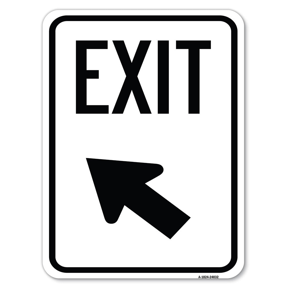 Exit Sign Exit with Left Arrow