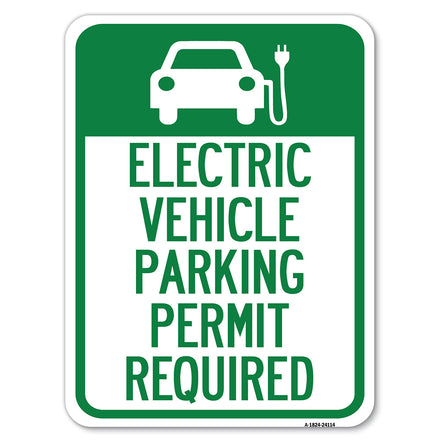 Electric Vehicle Parking Permit Required (With Electric Car Graphic)