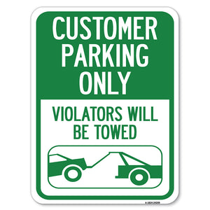 Customer Parking Only (Violators Will Be Towed) (Symbol)