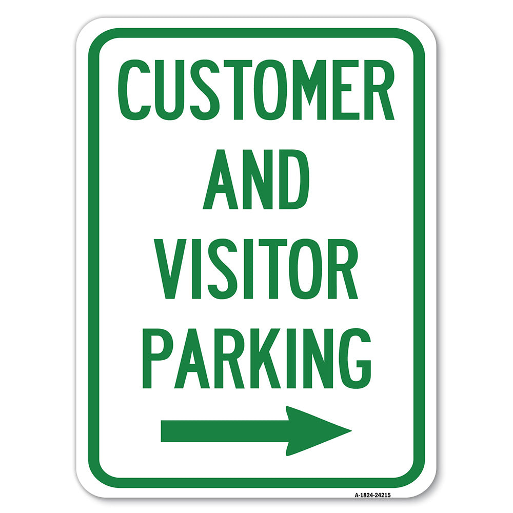 Customer and Visitor Parking (With Right Arrow)