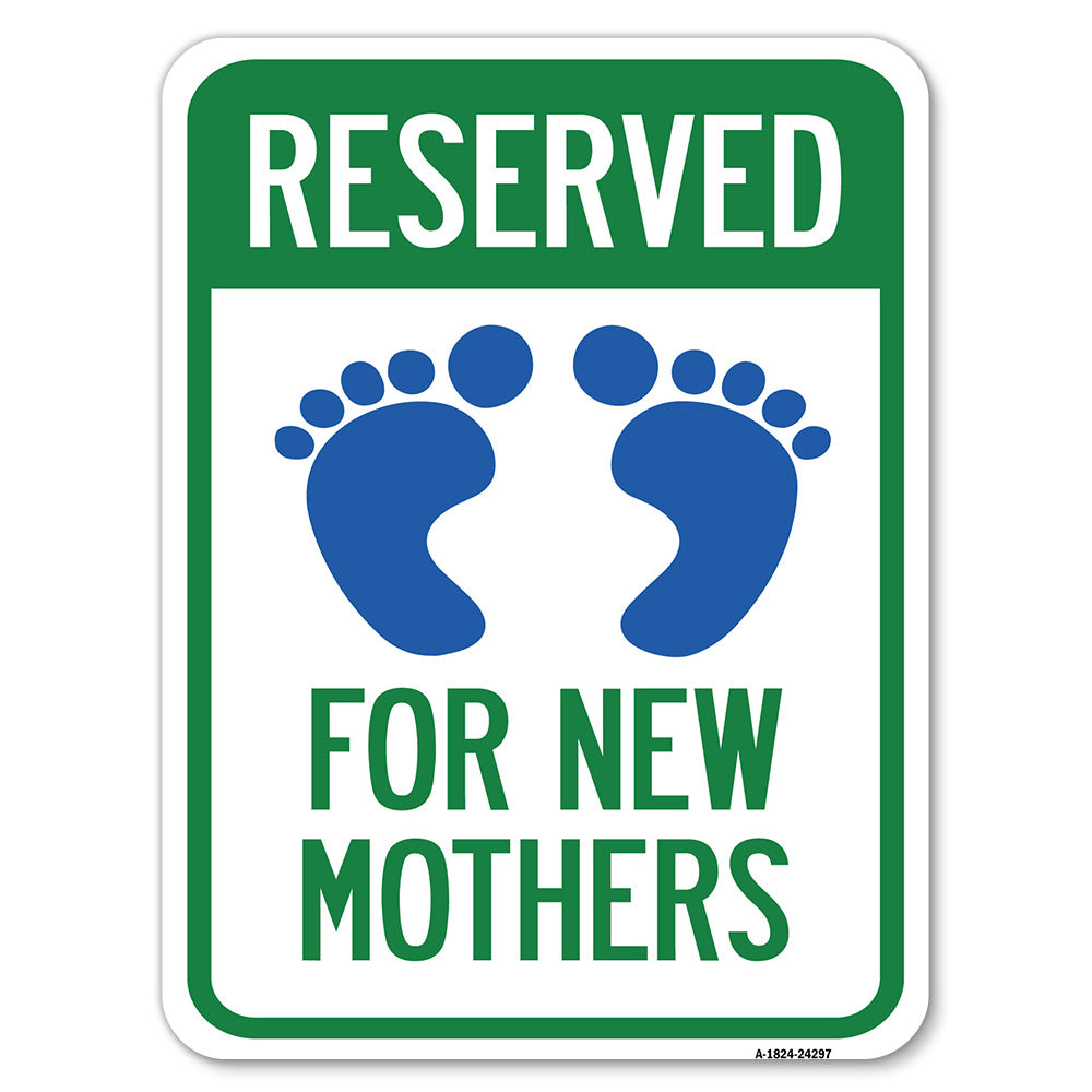 Blue Reserved Parking for New Mothers