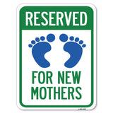 Blue Reserved Parking for New Mothers