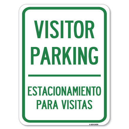 Bilingual Reserved Parking Sign Visitor Parking Estacionamiento Para Visitas