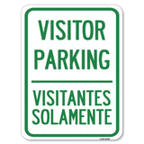 Bilingual Reserved Parking Sign Visitor Parking, Visitantes Solamente