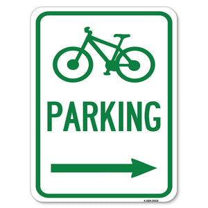 Bicycle Symbol, Parking (Right Arrow