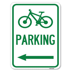 Bicycle Symbol, Parking (Left Arrow)