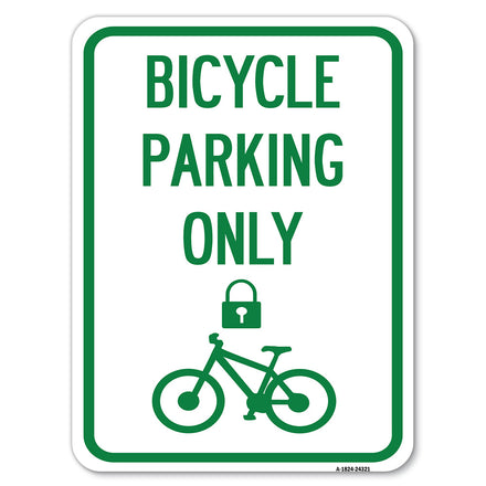 Bicycle Parking Only (With Cycle and Lock Symbol