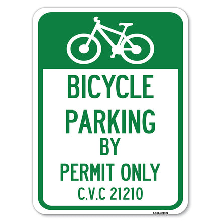 Bicycle Parking by Permit Only C.V.S. 21210 (With Bicycle Graphic)