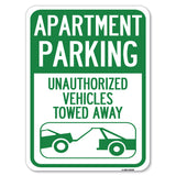 Apartment Parking - Unauthorized Vehicles Towed Away (With Car Tow Graphic)