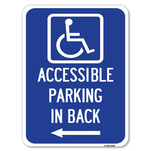 Accessible Parking on Left Arrow (With Graphic)