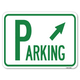 Parking with Arrow Pointing to Top Right