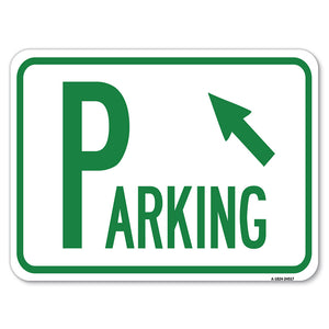 Parking with Arrow Pointing to Top Left