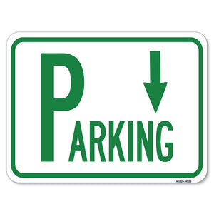 Parking with Arrow Pointing Down