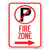 (No Parking Symbol and Right Arrow)