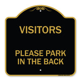 Visitors Please Park in the Back