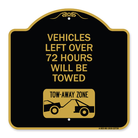 Vehicles Left Over 72 Hours Will Be Towed Tow-Away Zone (With Car Tow Graphic)