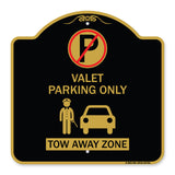 Valet Parking Only Tow Away Zone with Car Graphic