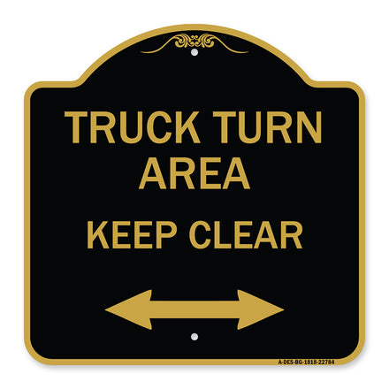 Truck Turn Area Keep Clear (With Bidirectional Arrow)