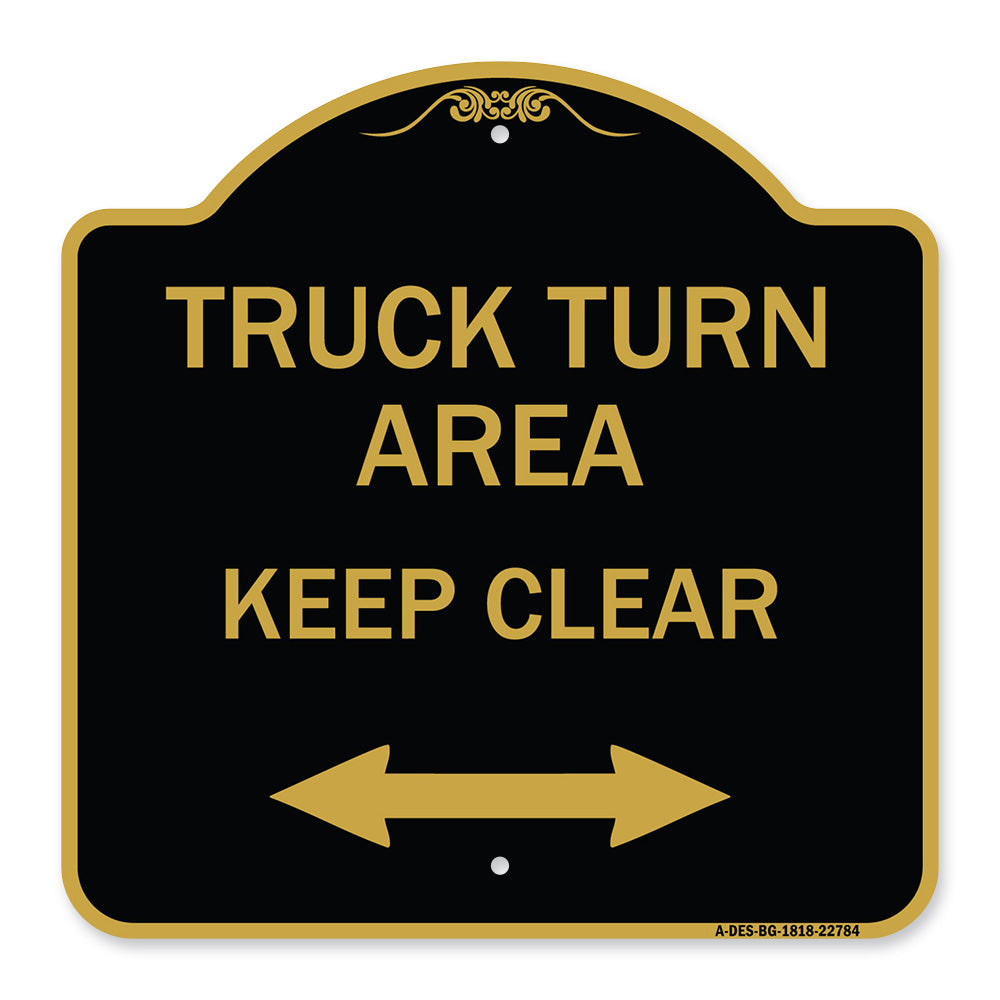 Truck Turn Area Keep Clear (With Bidirectional Arrow)