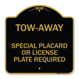 Tow-Away Special Placard or License Plate Required