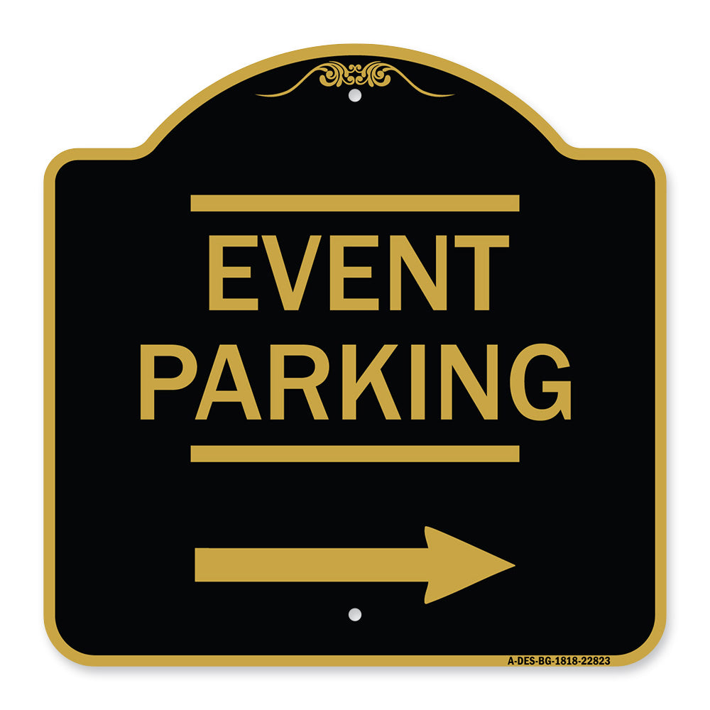 Thanks for Coming Turn Right for Exit Event Parking with Right Arrow