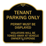 Tenant Parking Only Display Permit Violators Towed at Owner Expense