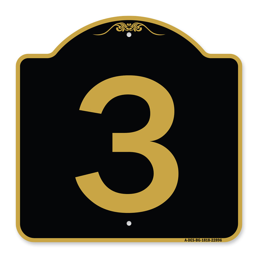 Sign with Number 3