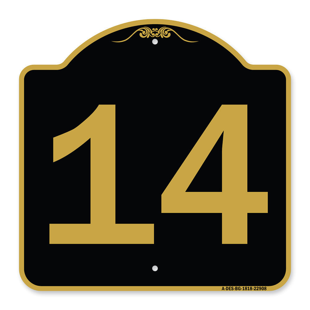Sign with Number '14