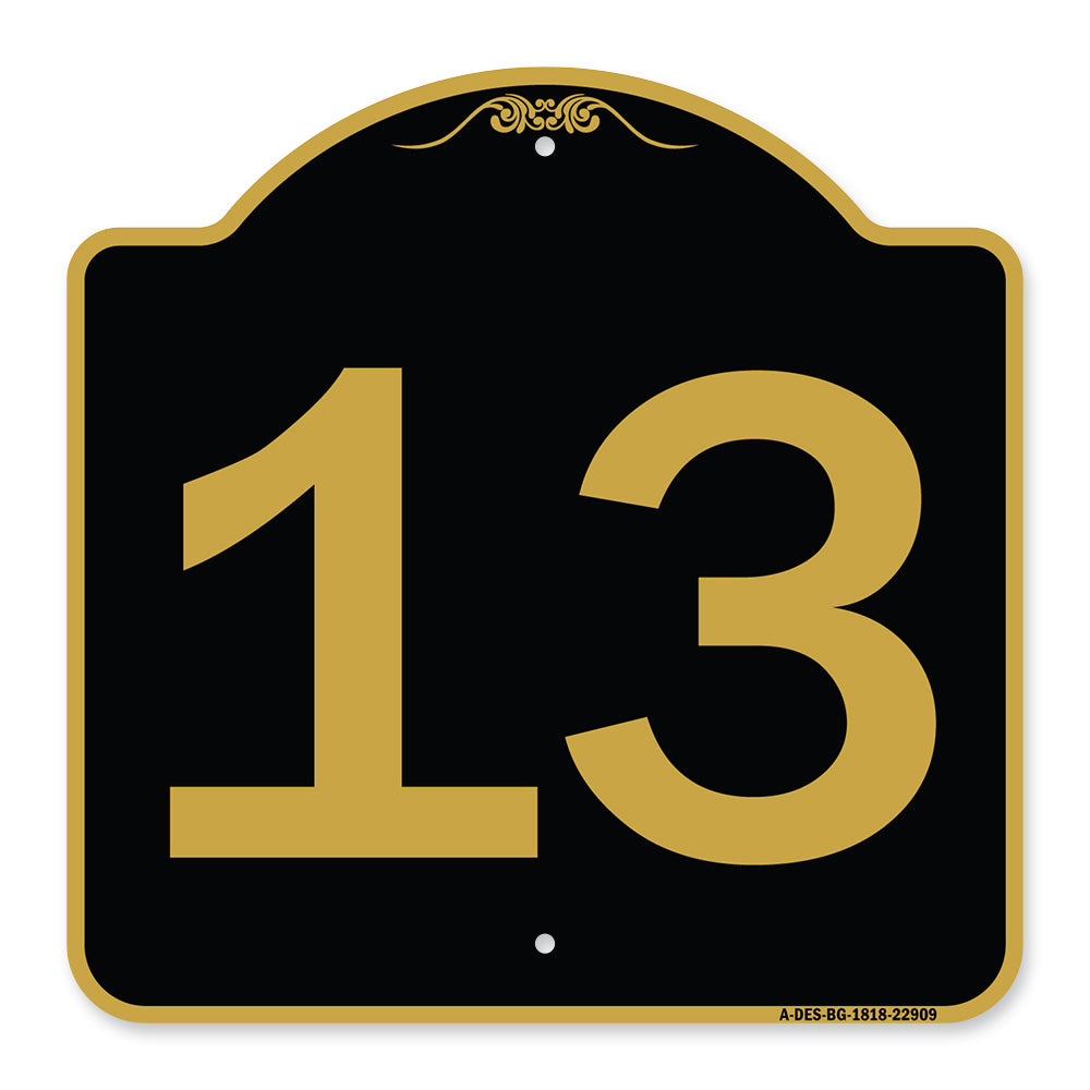 Sign with Number '13