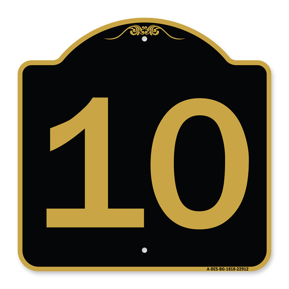 Sign with Number '10