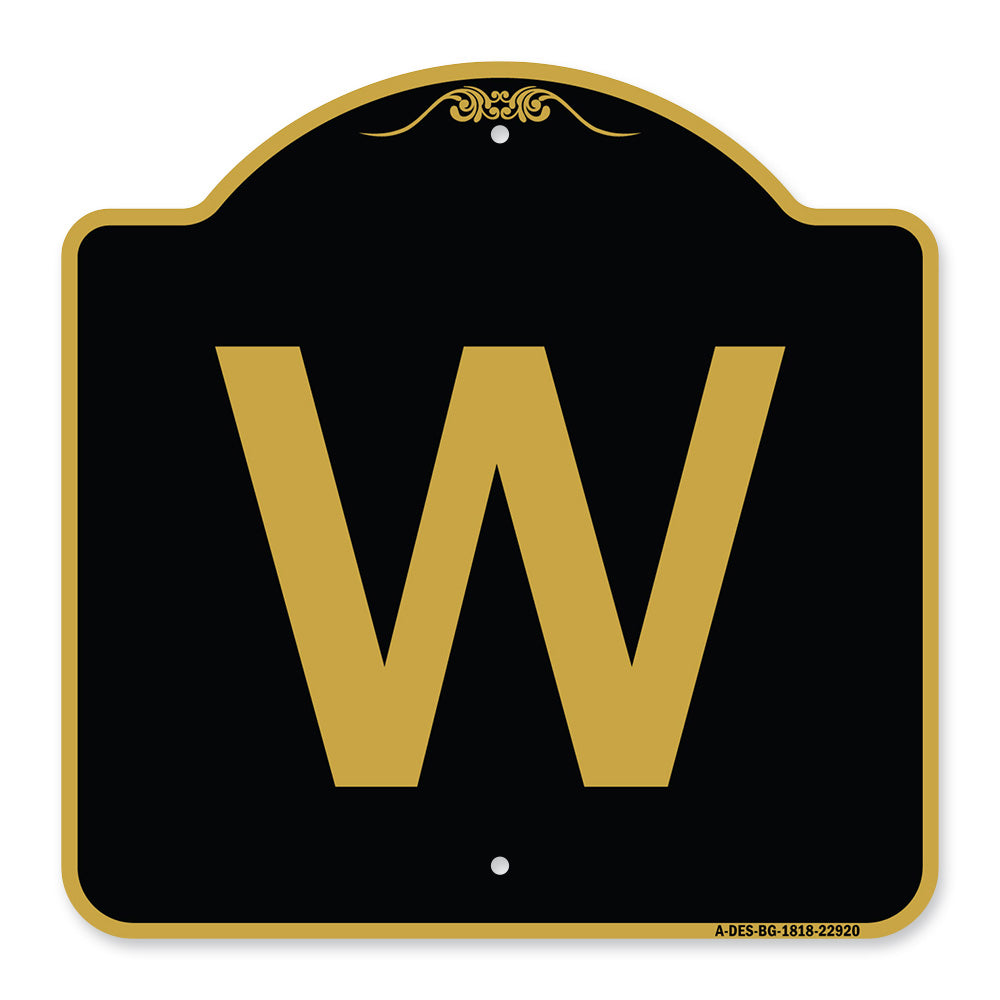 Sign with Letter W
