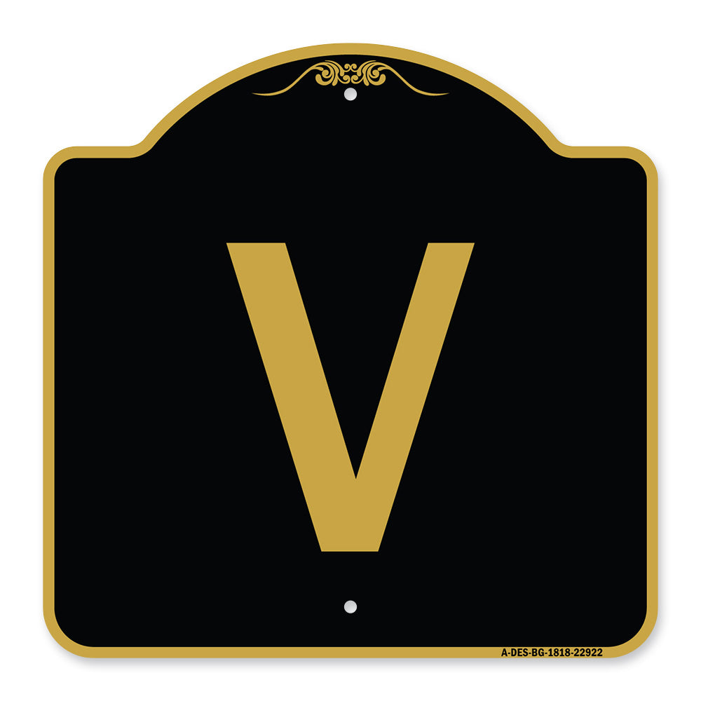 Sign with Letter V