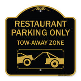 Restaurant Parking Only Tow-Away Zone (With Car Tow Graphic)
