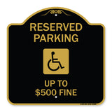 Reserved Parking Up to $500 Fine (Handicapped Symbol)