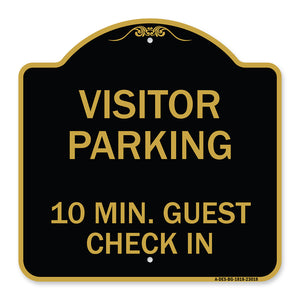 Reserved Parking Sign Visitor Parking 10 Min. Guest Check In