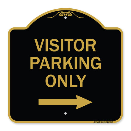 Reserved Parking Sign Visitor Parking Only (With Right Arrow)